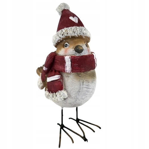 Figúrka Vtáčik s čiapkou červenej farby 15cm 1