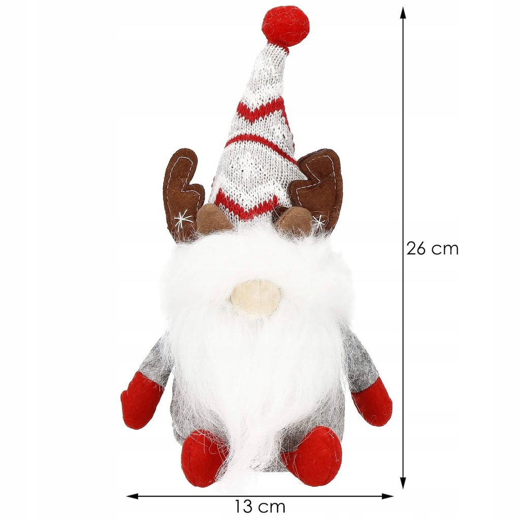 Vianočný škriatok s bielou bradou 27cm 6