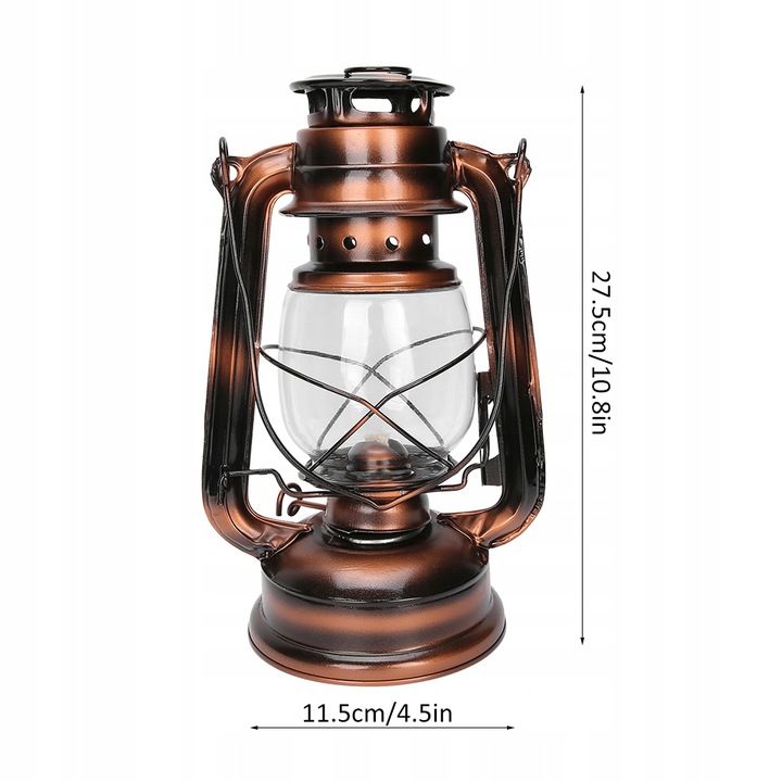 Lampáš na petrolej mosadznej farby 27,5cm