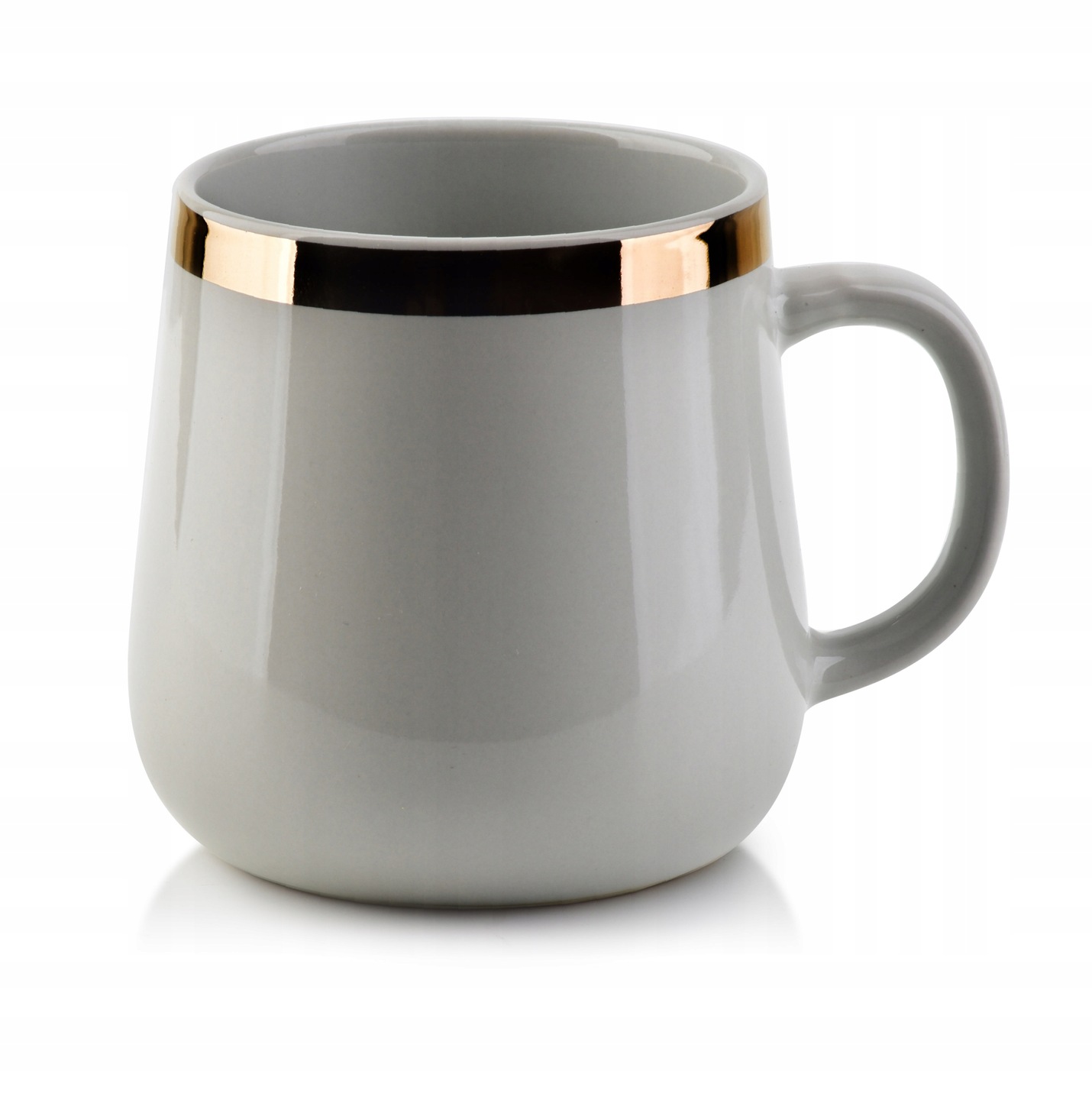 Biely porcelánový hrnček Affek Design Dalia so zlatým okrajom