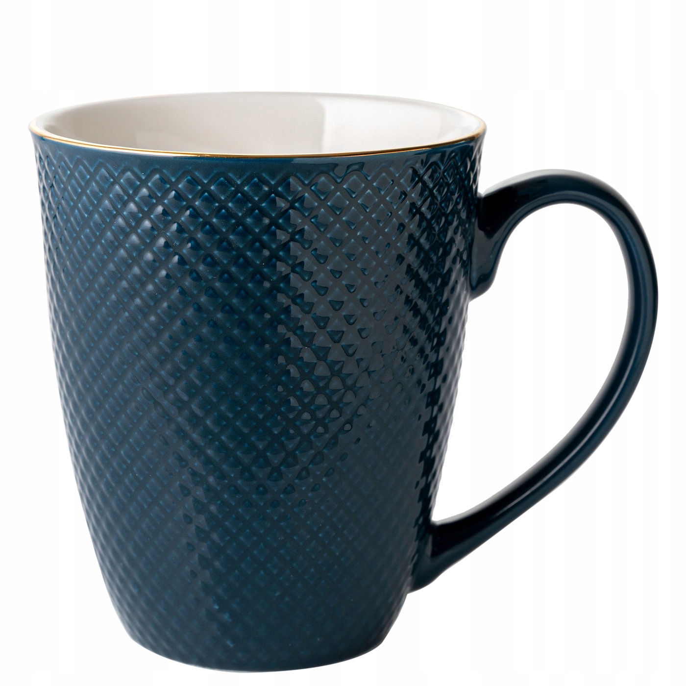 Tmavomodrý hrnček Florina Tiffany 400 ml s reliéfnym povrchom