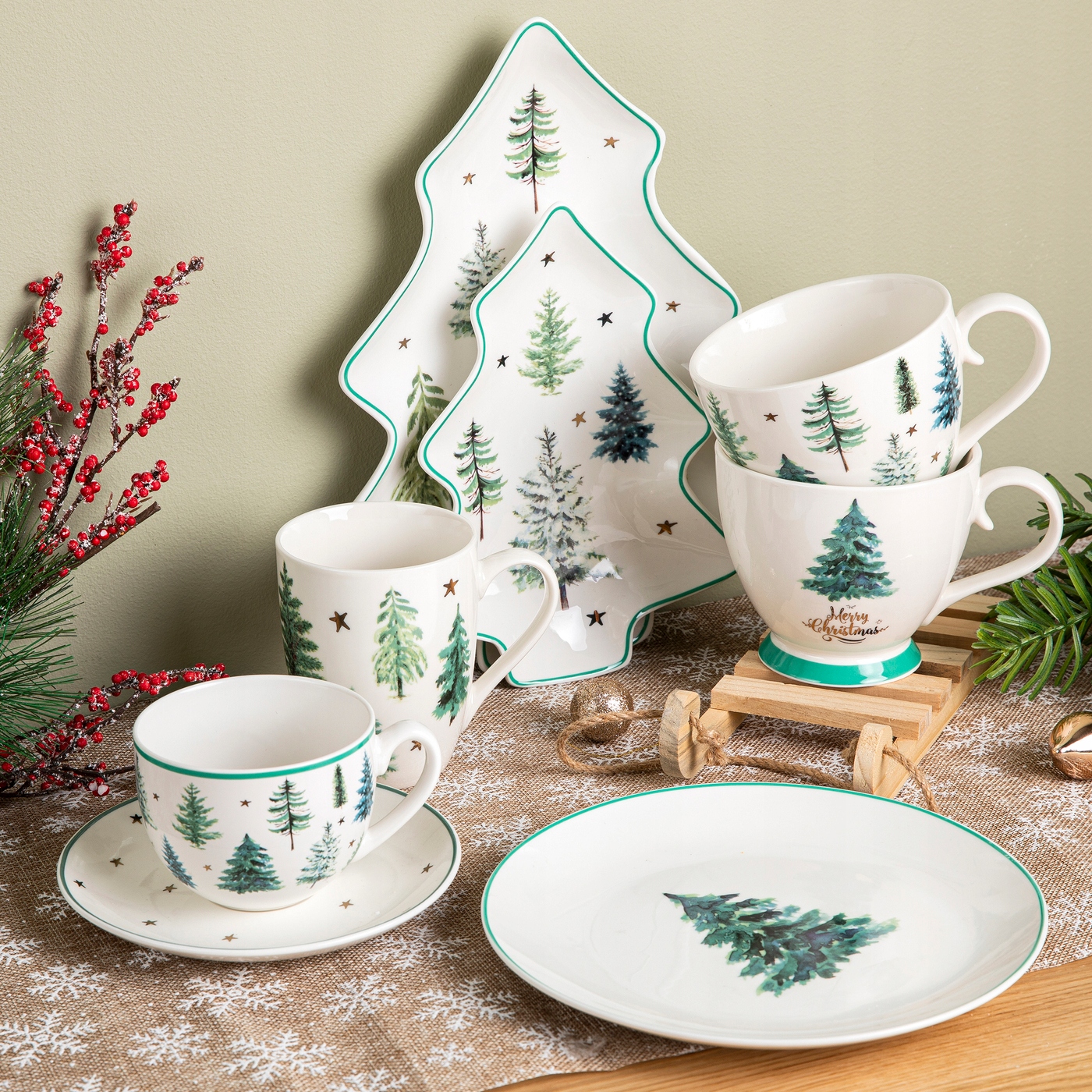 Vianočný dezertný tanier Florina WINTERLAND biely 20cm B