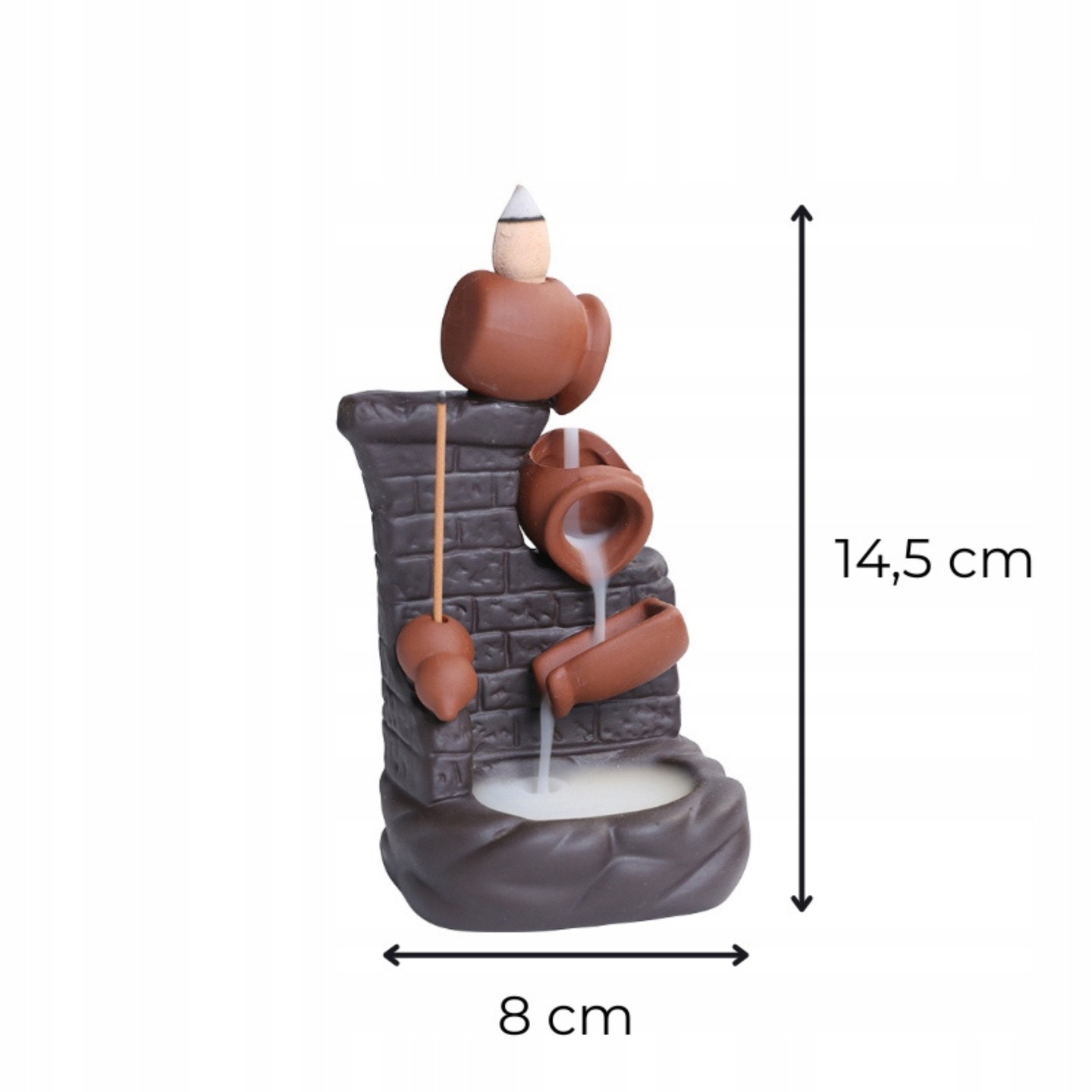 Aróma lampa na vonné kužele v tvare fontány rozmery produktu