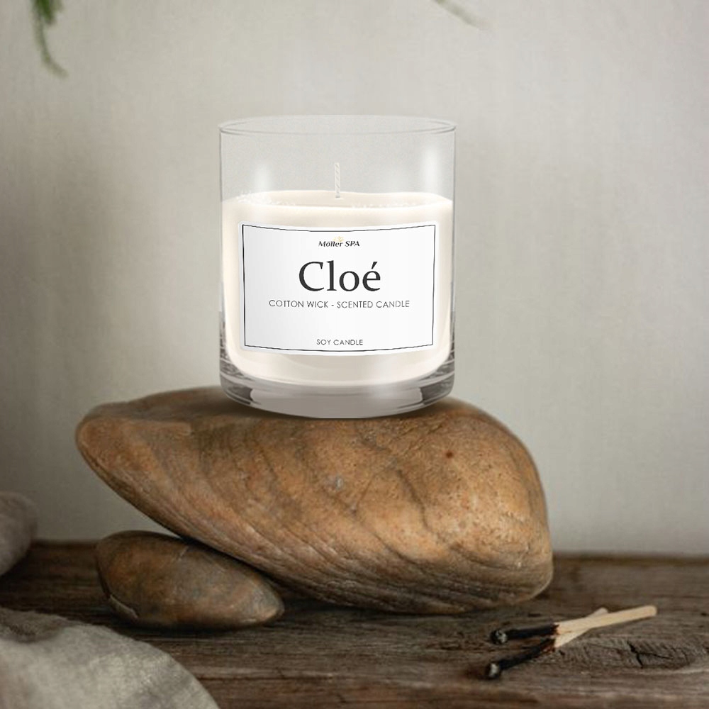 Sójová sviečka s vôňou parfému Möller SPA Cloé 400g