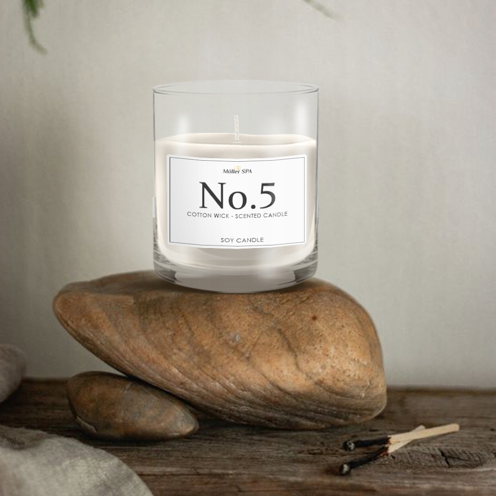 Sójová sviečka s vôňou parfému Möller SPA No.5 400g