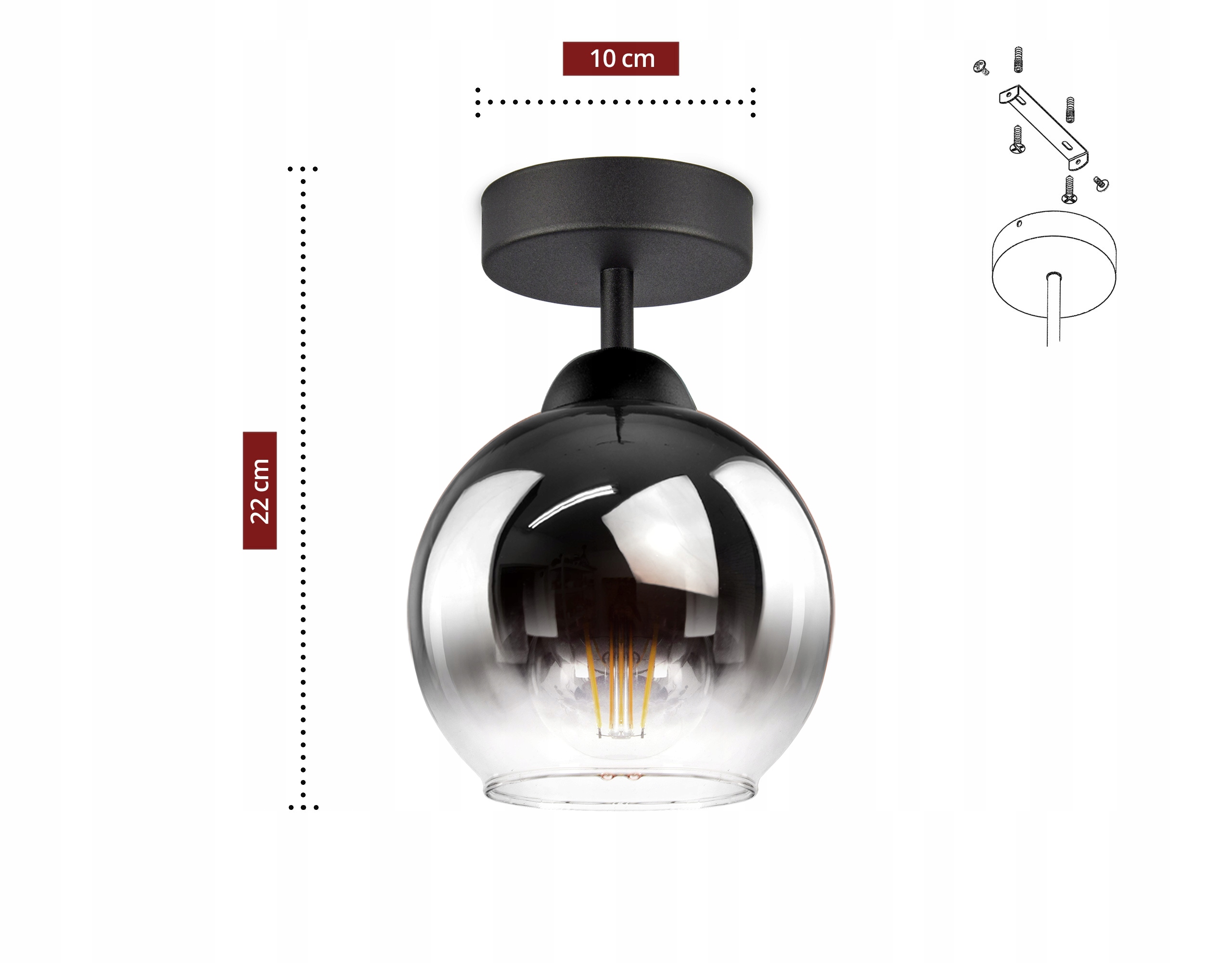 Stropná lampa Luxolar čierna C