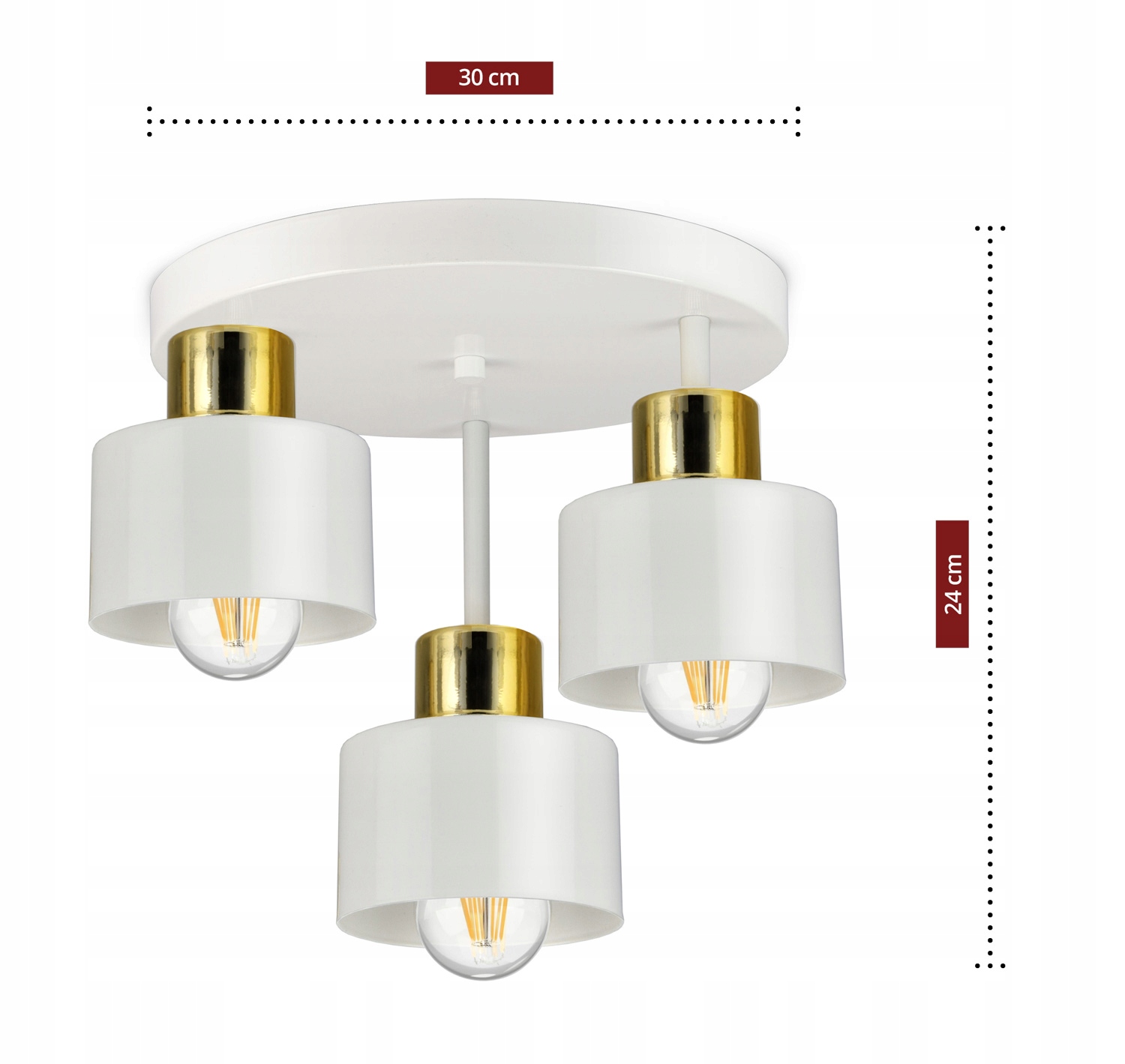 Stropná lampa Luxolar bielo zlatá D