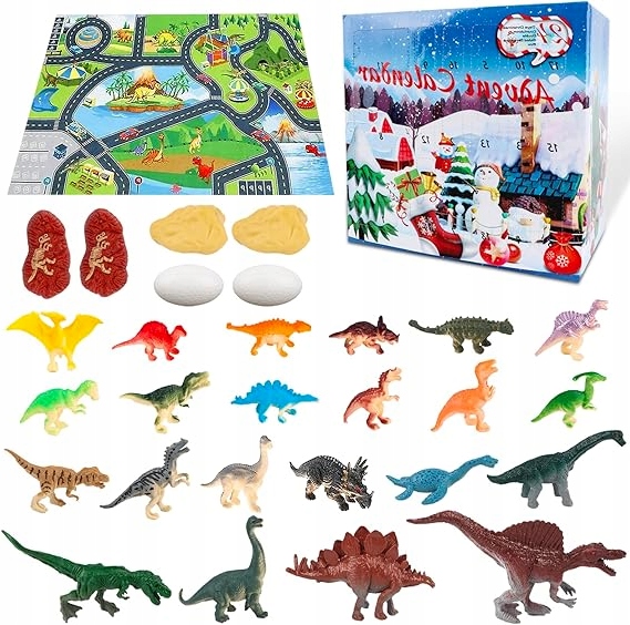 Adventný kalendár s dinosaurami figúrky a príslušenstvo