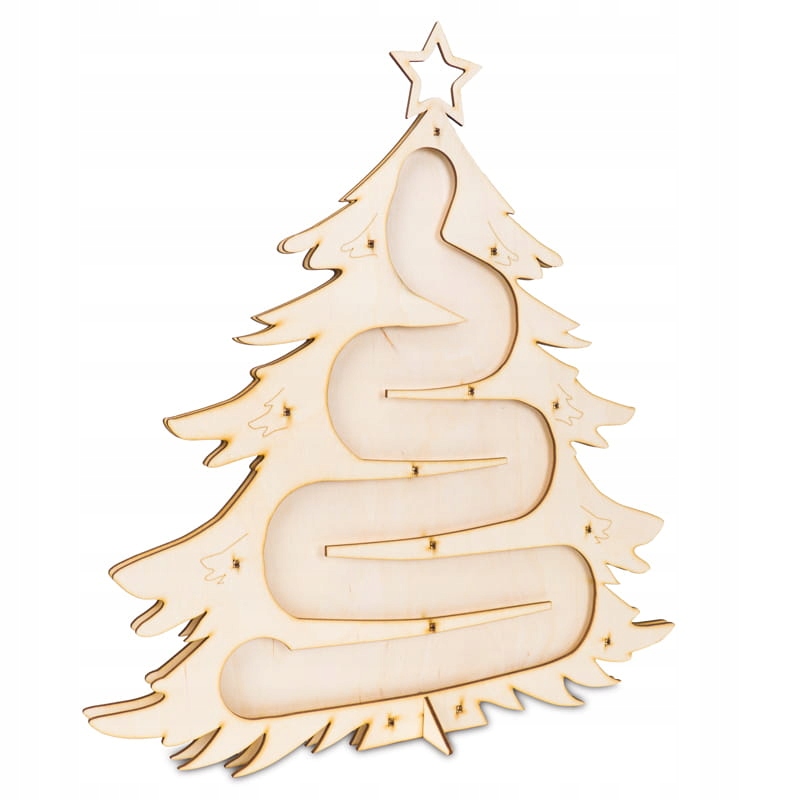 Prázdny drevený adventný stromček na 24 kávových kapsúl