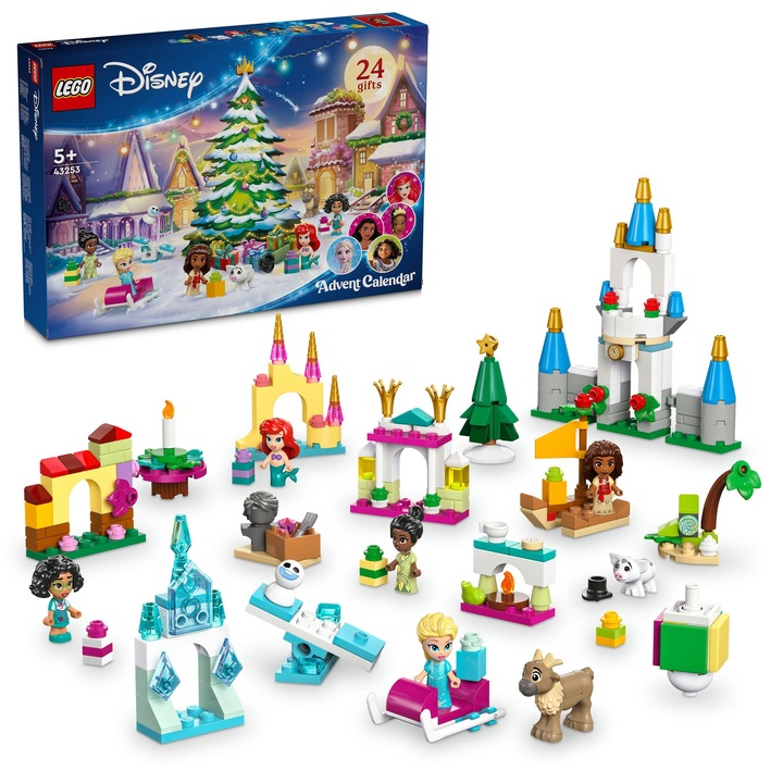 LEGO Disney adventný kalendár s minifigúrkami a modelmi
